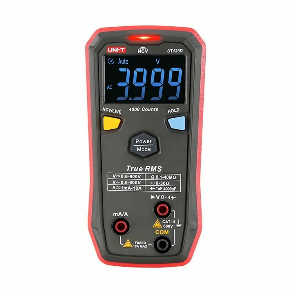 фото Мультиметр UNI-T UT123D, 600 В пост. и перем. напряжение, 10 А пост. и перем. ток, True RMS