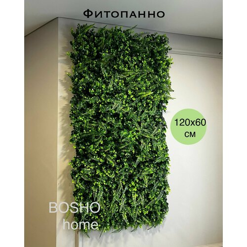 Фитостена модульная из декоративных растений Крупный папоротник-эвкалипт в размере 120х60см 3999₽