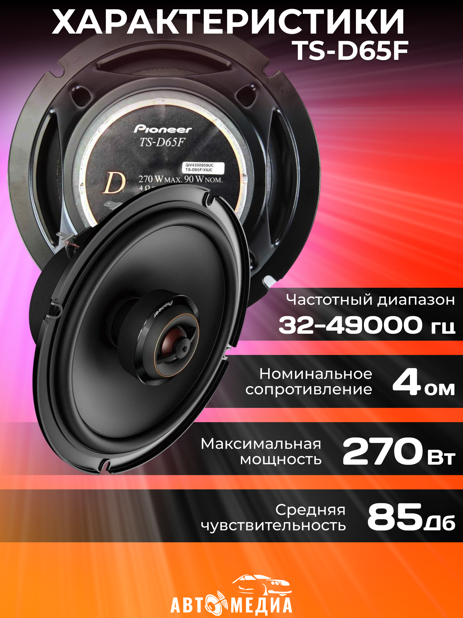 Автомобильная акустика Pioneer TS-D65F — фото 1
