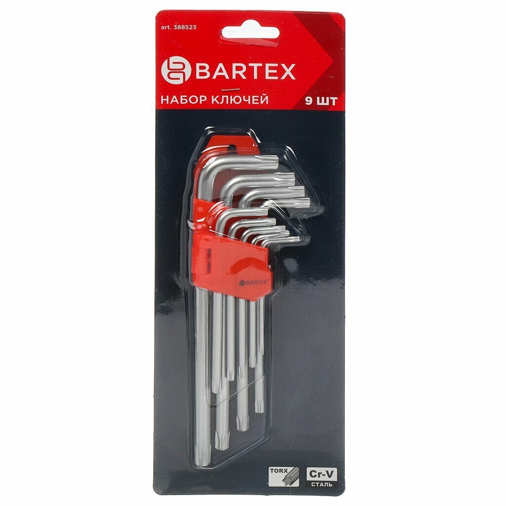 Изображение Ключ шестигранный, 9 предметов, Bartex, Г-образный, TORХ, AI-2904003