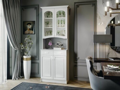 Изображение товара Буфет 2-х створчатый "Вероника" Белый/Белый глянец