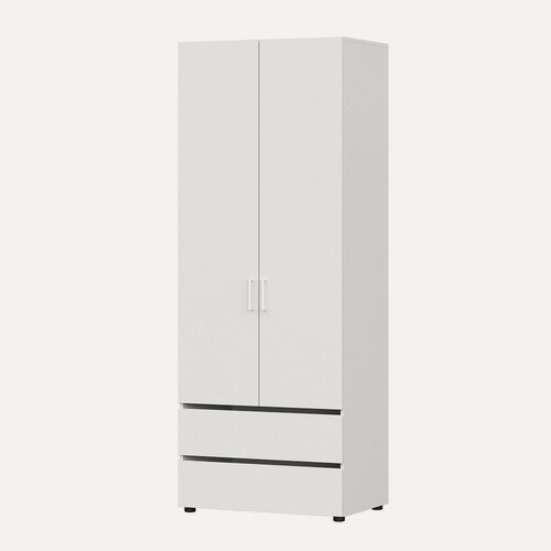 Изображение товара Шкаф для одежды и белья распашной Арника Токио с ящиками, цвет белый