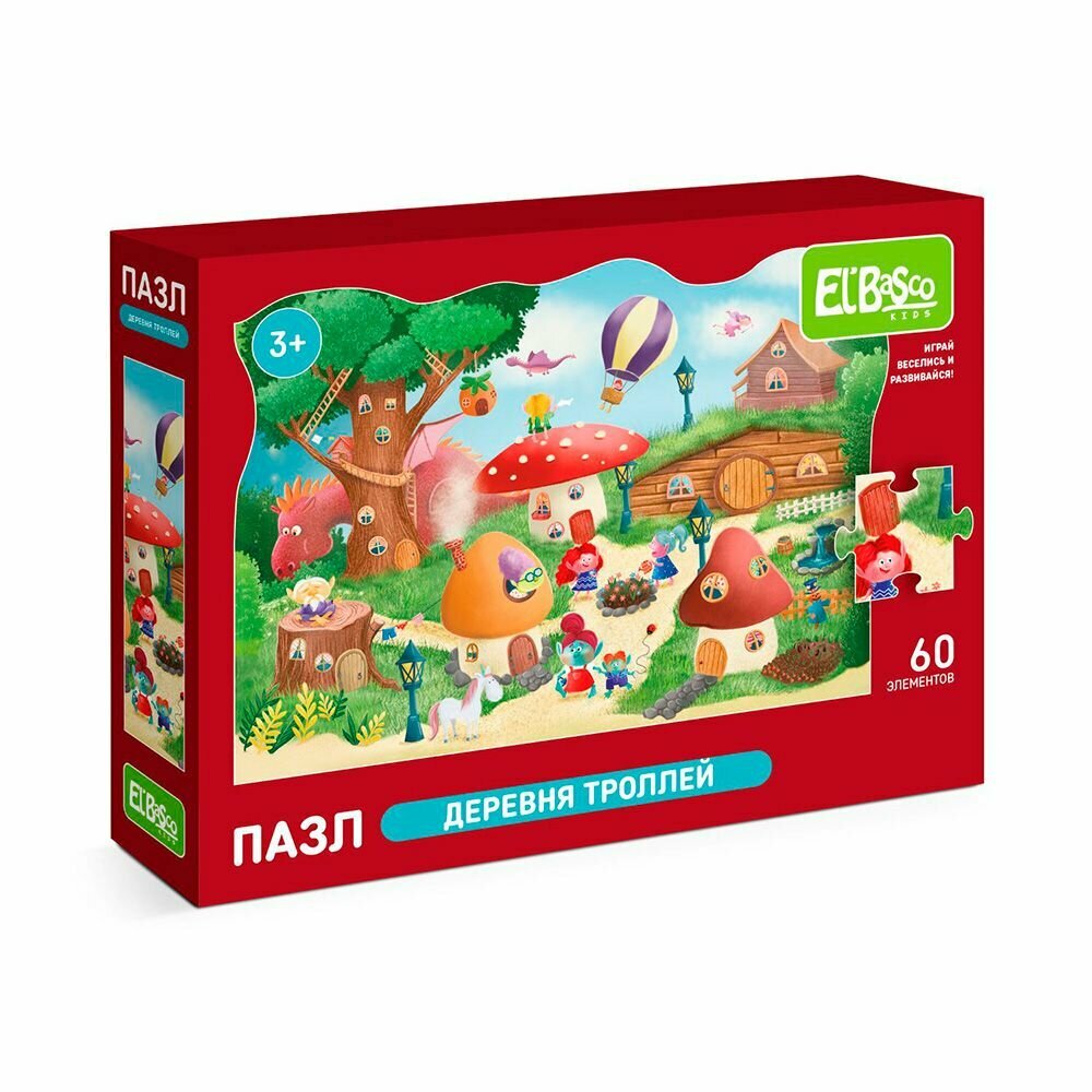 Пазл El`BascoKids "Деревня троллей", 60 деталей