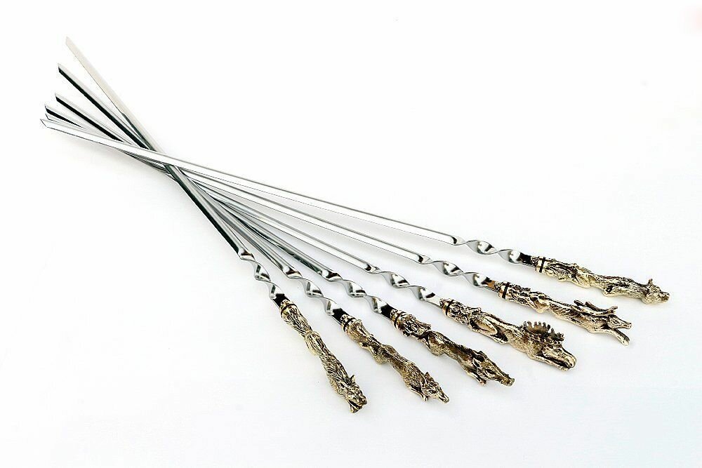 Набор для шашлыка Звери в чехле Прайм (цельное литье) — фото 1