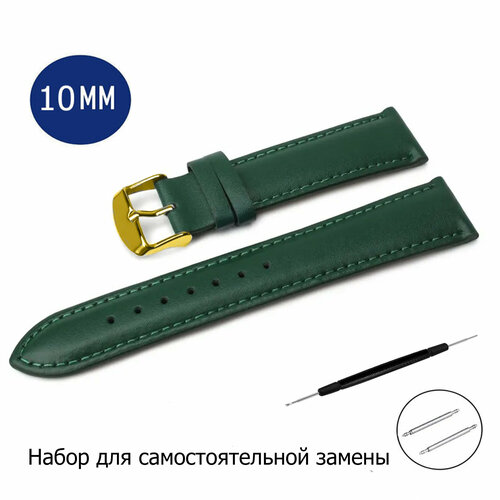 Ремешок AXIVER, фактура матовая, гладкая, диаметр шпильки 1.5 мм, размер 24мм, коричневый