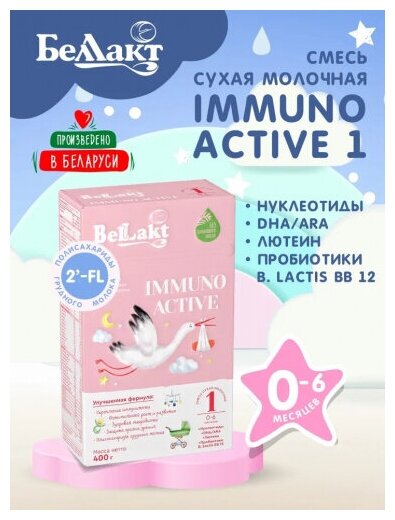 Молочная смесь Беллакт "Bellakt Immuno Activе 1" с бифидобактериями с 0 до 6 мес 400 г