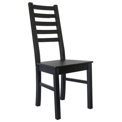 Деревянный стул со спинкой кантри / черный стул для кухни и гостиной из массива дерева