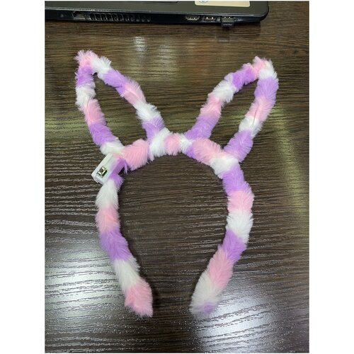 Ободок ушка Зайчик радужный/ светяшийся /13 см