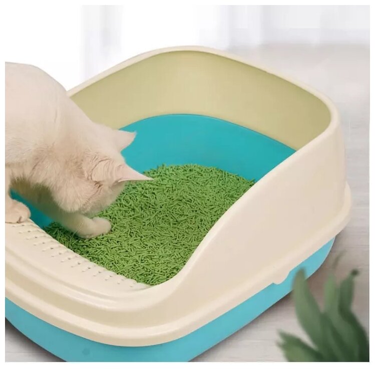 Наполнитель комкующийся "Чистый котик" тофу зелёный чай, 20 кг (45 л.) - фотография № 3