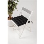 Подушка декоративная на кресло, стул, скамью или диван BIO-TEXTILES ЛОФТ 40*40 с лузгой гречихи с завязками для садовой мебели и качелей в детскую - изображение