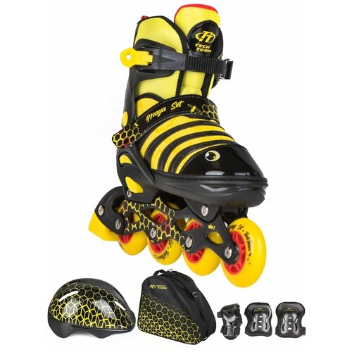 фото Роликовые коньки набор tech team maya set р.34-37 m черный techteam