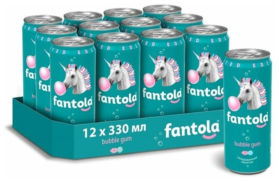 Напиток Fantola Bubble Gum газированный, 330мл х 12 шт. - фотография № 2