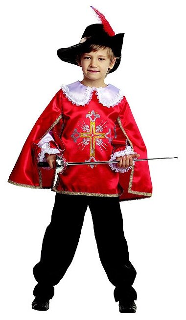 Батик Карнавальный костюм Мушкетер, красный, рост 158 см 7003-2-158-80