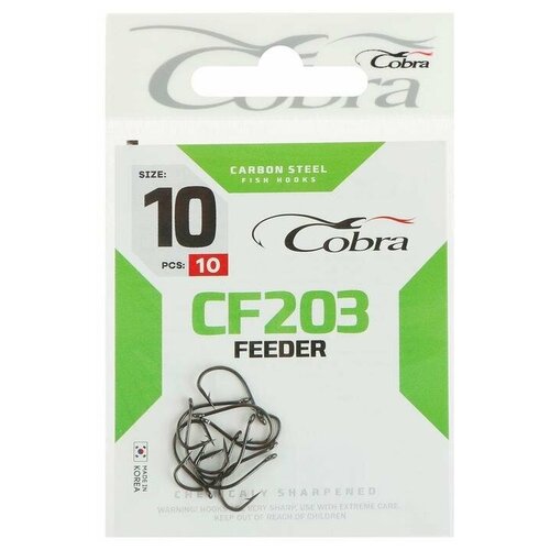 kryuchki cobra feeder specialist ser cf203 razmer 012 10 sht COBRA Крючки Cobra FEEDER CF203, №10, 10 шт.