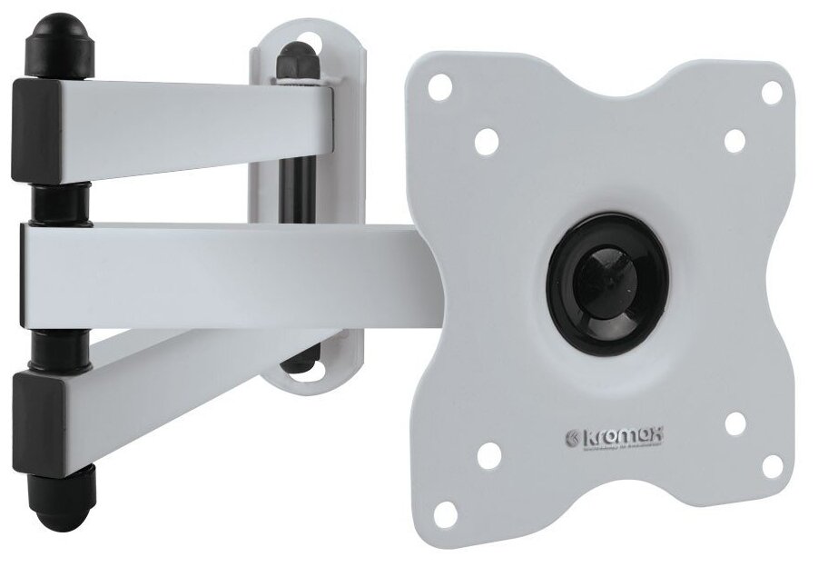 фото Kromax DIX-15W белый 15"-28" макс.30кг настенный поворот и наклон
