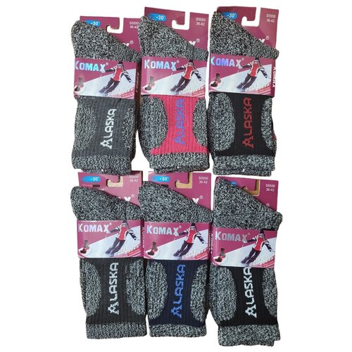 Носки KOMAX, 6 пар, размер 36-42, мультиколор, бежевый, фиолетовый, розовый, синий, черный