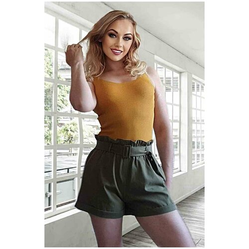 фото Шорты модные шорты женские летние оверсайз хлопковые молодежные шортики укороченные на резинке тканевые из хлопка свободного кроя на лето из ткани короткие на высокой талии посадкой пляжные на море пляж х/б на девочку xs подростковые легкие на отдых, размер m, зеленый bgt