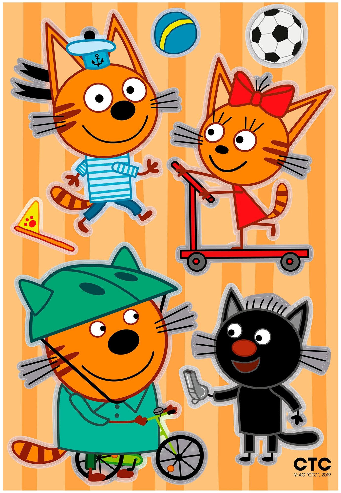 Наклейка Декоретто Три кота: Коржик играет NM-LK1902 Декор