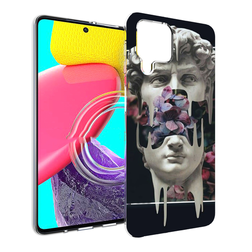 Чехол MyPads статуя-с-цветами-внутри для Samsung Galaxy M53 (SM-M536) задняя-панель-накладка-бампер
