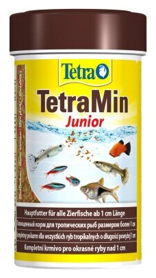 Корм для аквариумных рыб Tetra TetraMin Junior 100 мл (хлопья мини хлопья) - фотография № 4