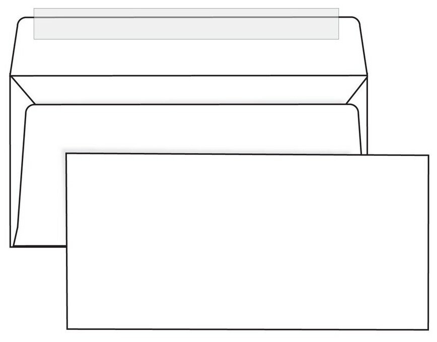 Конверт Е65, стрип, белый (25шт) (110х220мм) (122449) Brauberg - фото №10