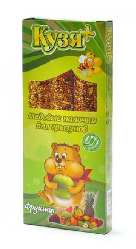 Кузя Медовые палочки для грызунов Фрукты 4шт 0,014 кг 34060 (2 шт)