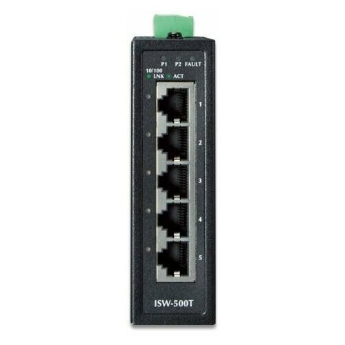 Коммутатор промышленный Planet ISW-500T 5 port gigabit ethernet network switch unmanaged ip40 ethernet splitter industrial grade outdoor din rail mounting switch