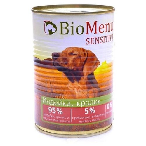 BioMenu Гипоаллергенные консервы для собак Индейка и Кролик (7396429799) 0,1 кг 19012 (2 шт)