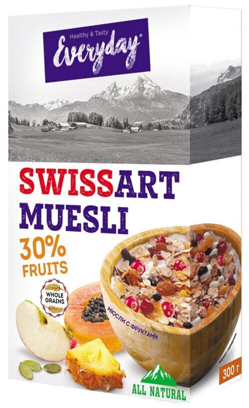 Мюсли Everyday Swiss Art "с фруктами, орехами и семечками" 300 гр. - фотография № 8