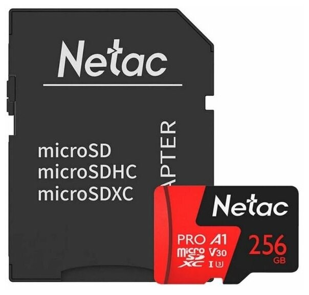 Карта памяти Netac P500 Extreme Pro 256ГБ microSDXC U3 up to 100MB/s