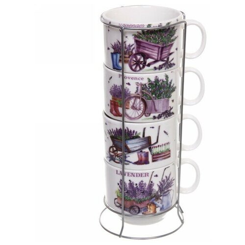 Набор кружек на стойке 200мл «Прованс»