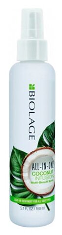 20538245 Matrix Biolage All in One: Несмываемый многофункциональный спрей для волос (All in One Coconut Infusion Multi-Benefit Spray), 150мл