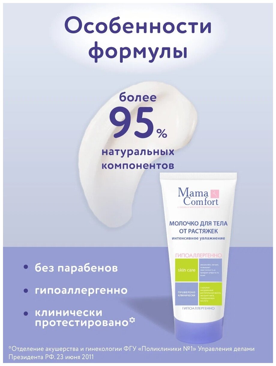 Молочко Mama Comfort увлажняющее молочко для тела 175 мл Mama Com.fort - фото №5