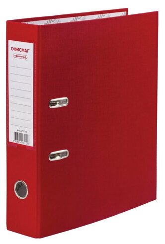 Папка-регистратор офисмаг с арочным механизмом, покрытие из ПВХ, 75 мм, красная, 20 шт