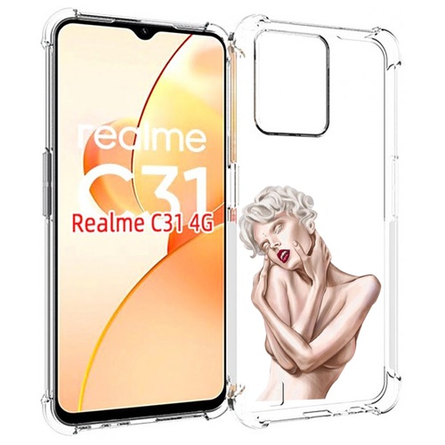 Чехол MyPads Мигера женский для OPPO Realme C31 задняя-панель-накладка-бампер