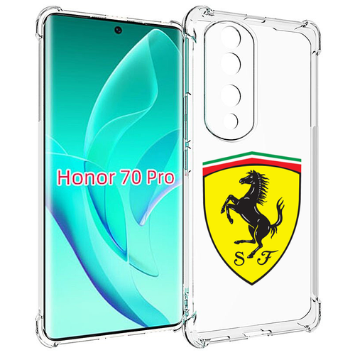 Чехол MyPads Ferrari-3 мужской для Honor 70 Pro / 70 Pro Plus задняя-панель-накладка-бампер