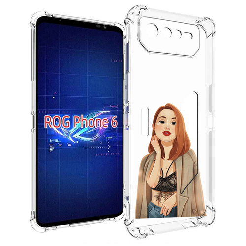 Чехол MyPads девушка-в-кружевном-2 для Asus ROG Phone 6 задняя-панель-накладка-бампер