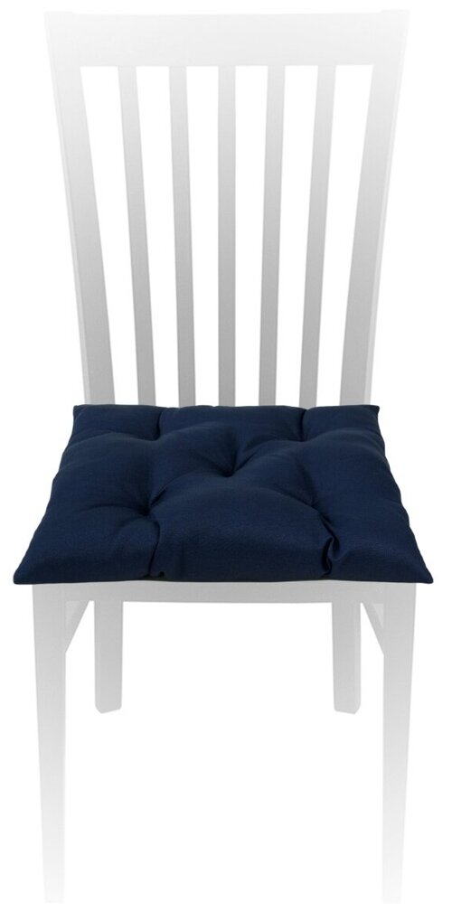Подушка на стул подушка для стула подушки для путешествий подушка декоративная подушка для стула на завязках 38х38х5 см. Цвет темно-синий