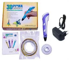 3D ручка / 3D PEN-2 / 3D ручка я рисования / 3D ручка с дисплеем / ручка для рисования детская 10 метров пластика в подарок! цвет бирюзовый