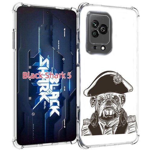 Чехол MyPads мопс генерал для Xiaomi Black Shark 5 задняя-панель-накладка-бампер чехол mypads мопс боксер для xiaomi black shark 5 задняя панель накладка бампер