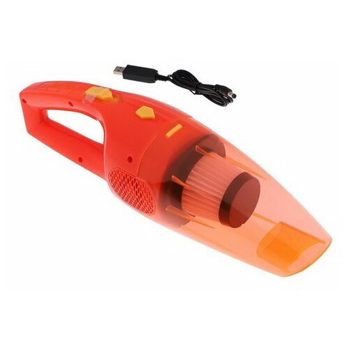 Пылесос автомобильный беспроводной 5 насадок 140 Вт 12 В оранжевый 242300₽