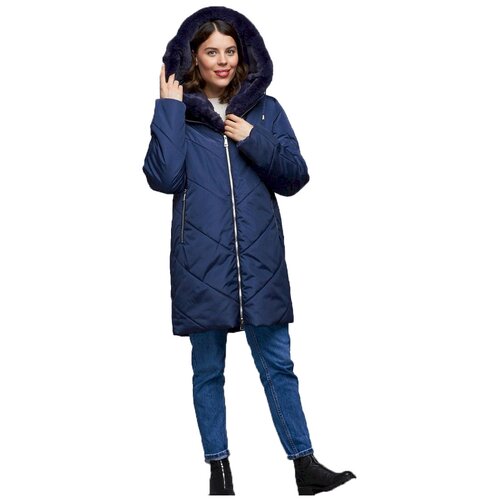 Куртка  MFIN зимняя, средней длины, силуэт прямой, утепленная, размер 52(62RU), синий