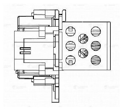 Резистор электровентилятора охлаждения для автомобилей PSA 307 (00-)/308 (07-)/C4 (04-) (разъемы сверху) LFR 20308 LUZAR