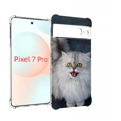 Чехол MyPads порода кошки британская длинная для Google Pixel 7 Pro задняя-панель-накладка-бампер