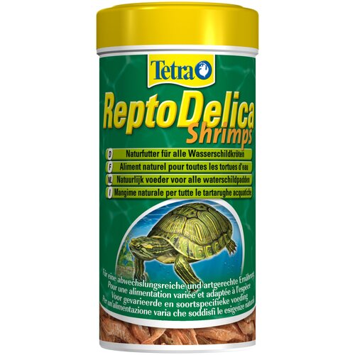 лакомство tetra reptomin delica shrimps креветки для водных черепах 1 л Корм Tetra Repto Delica Shrimps, с креветками, для водных черепах, 250 мл, 1 шт