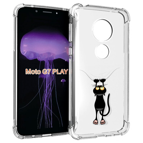 Чехол MyPads Висячий-кот для Motorola Moto G7 Play задняя-панель-накладка-бампер чехол mypads белый кот для motorola moto g7 play задняя панель накладка бампер