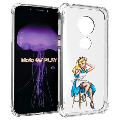 Чехол MyPads девушка-в-чулках женский для Motorola Moto G7 Play задняя-панель-накладка-бампер