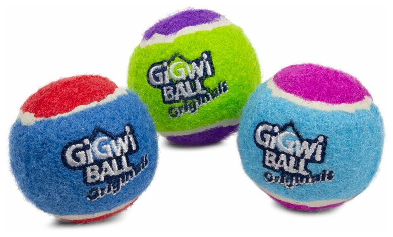 Gigwi игрушка для собак Три мяча с пищалкой 6,3см, серия GiGwi BALL Originals