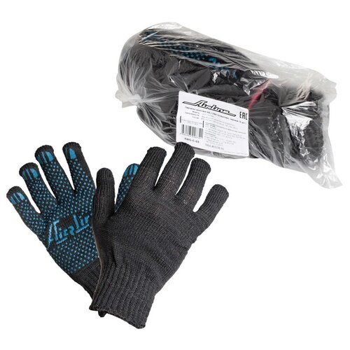 Перчатки ХБ с ПВХ покрытием, черные, (5 пар), 140Т/7,5 класс перчатки gloves хб 10кл 5 ниток с пвх покрытием черные 10 пар ppe 008