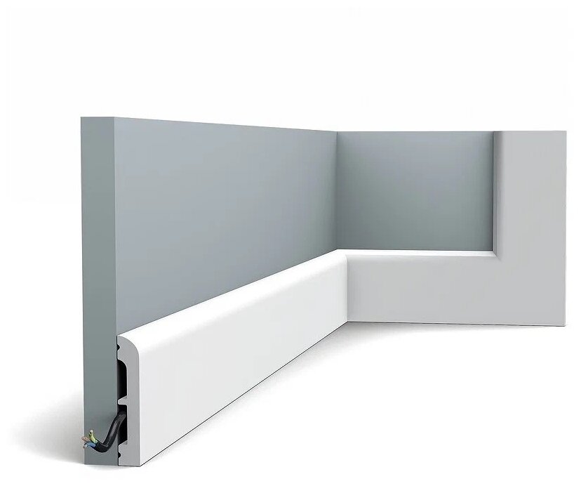 Плинтус Orac Decor SX183 cascade 7,5*1,3*200СМ, белый, 1 шт.